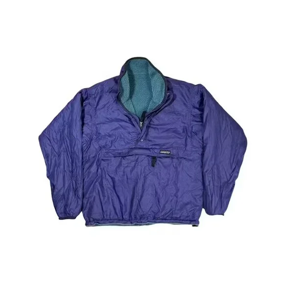 80s 90s Vintage Patagonia Made in USA Reversible Pullover Jacket 